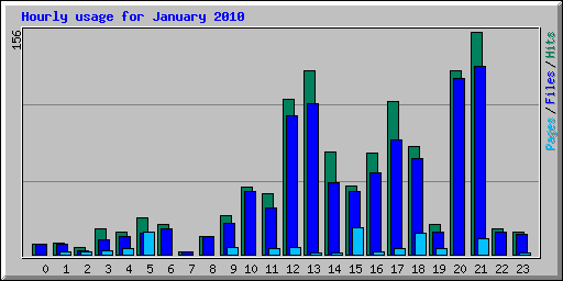 Hourly usage for January 2010