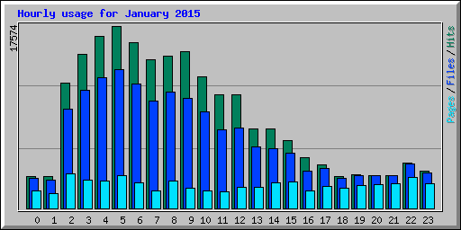 Hourly usage for January 2015