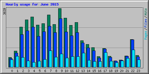 Hourly usage for June 2015